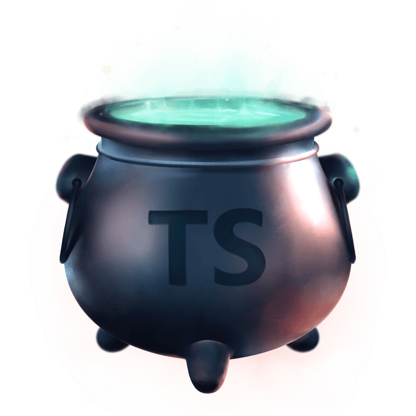 a cauldron with TS written on it