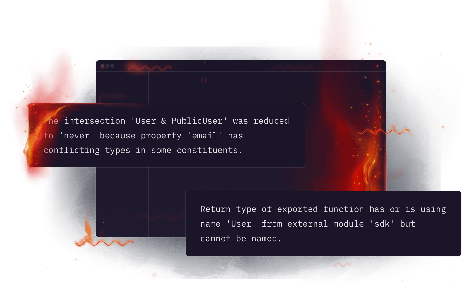 TypeScript Error: The intersection 'User & PublicUser' was reduced to 'never' because property 'email' has conflicting types in some constituents.